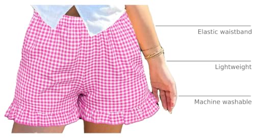 Image of Boxer Shorts for Women Pajama Gingham Shorts Casual Lounge Sleep Plaid Y2K Beach Bottoms for 2026 Summer