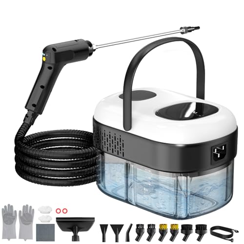 Granarbol 2500W Profi Hochdruck Dampfreiniger Handgerät für alles 15s Heizung 1.4L Handdampfreiniger mit 18 PCS Reinigungsset und Verlängerungsstange für Boden Polstermöbel Auto Bad Fenster Entfetten