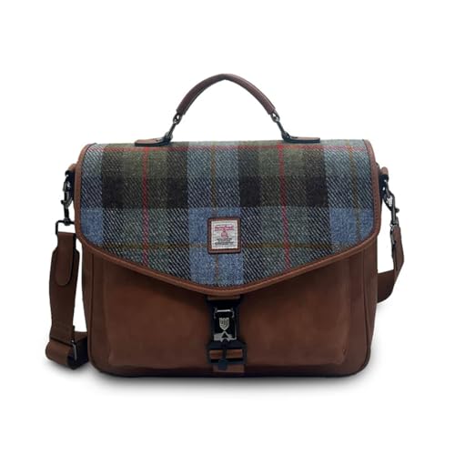 Islander The Laptop Bag - Made of Microfibre Leather & Harris Tweed