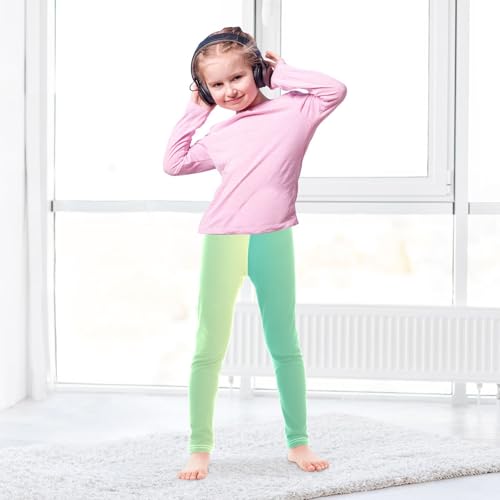 DOMIKING Gradient Green Girl's Leggings Pants Kids' Yoga Pants Stretchy Active Legging 4 Years4