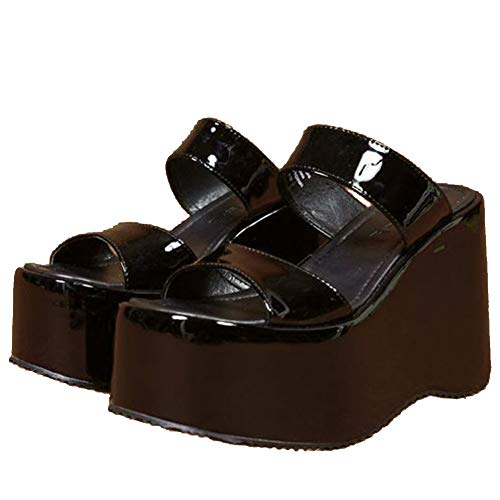 Womens Platform Wedge Sandals Slip on Open Toe Mid Heel Comfy Summer Beach Sandals