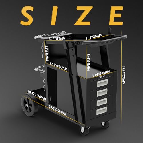 Image of TOOLIOM Welding Cart with 4 Drawers, 245 lb Capacity