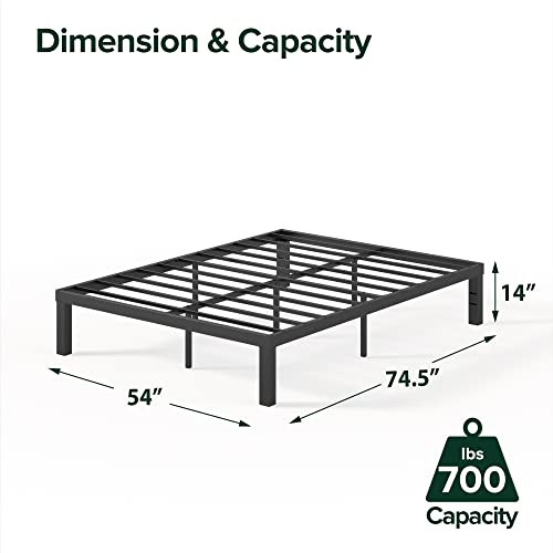Image of Zinus Luis 14 Inch QuickLock Metal Platform Bed Frame, Mattress Foundation with Steel Slat Support, No Box Spring Needed, Easy Assembly, Full