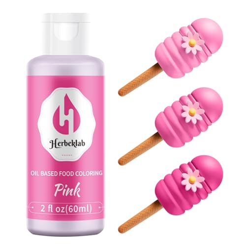 Pink Oil Based Food Coloring – 2 fl oz Professional Grade Concentrated Oil Food Dye for Melting Chocolate, Candy Melts, Cake Pops, Strawberries &amp; Baking