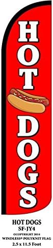 Hot Dogs Red Windless Swooper Feather Banner Flag Sign