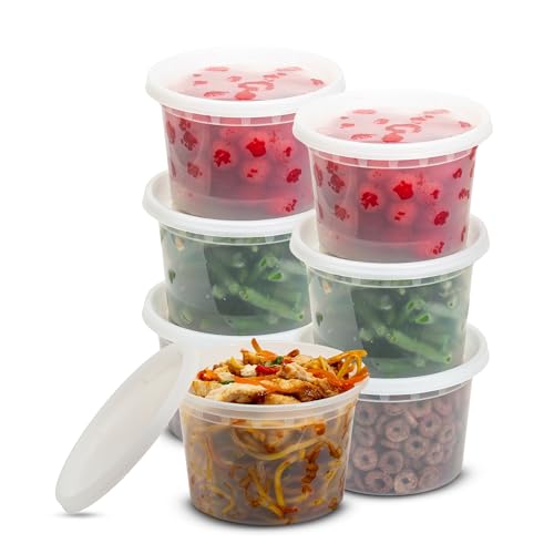 Superior 20-Pack 16oz Microwave Containers With Lids Durable Crack-Resistant Clear Round Food Containers With Lids - Food Storage Containers - Leak Proof Meal Prep Containers