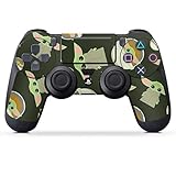 DeinDesign Skin kompatibel mit Sony Playstation 4 PS4 Slim Controller Folie Sticker Star Wars Muster Baby Yoda Offizielles Lizenzprodukt
