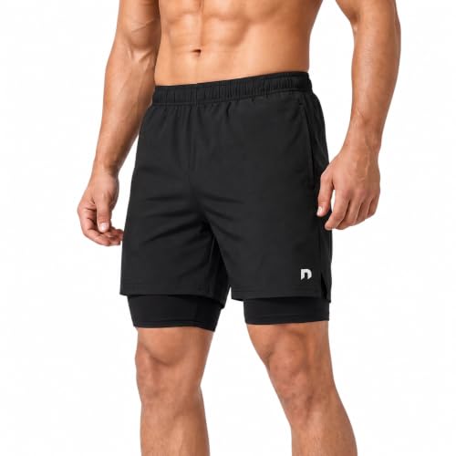 Image of NEVER LOSE 2-in-1 Sports Shorts with Phone Pocket, Light Weight & Quick Dry for Gym, Running & Athletic wear Men & Women