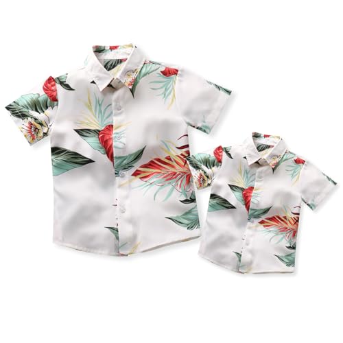 Image of Daddy and Me Matching Outfits Hawaiian Father and Son Matching Shirts for Family Photoshoot Summer Men Boys Father's Day Tops