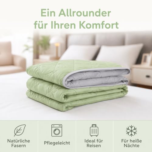 Couverture rafraîchissante été Q-Max 0.6 tissu doux auto-refroidissant vert 100x150cm - 6