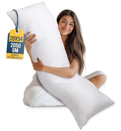 Utopia Bedding Full Body Pillow for Adults (White, 20 x 54 Inch), Long Pillow Insert for Sleeping, Ideal for Side Sleepers