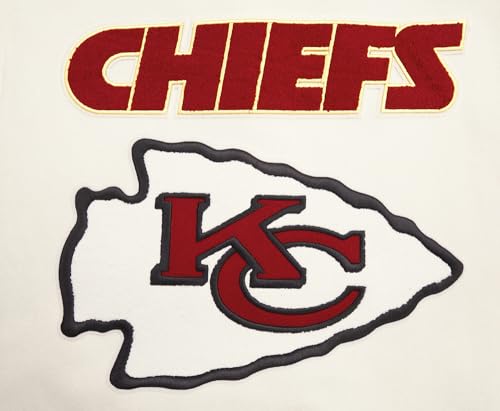 Pro Standard Mens NFL Kansas City Chiefs Retro Classics Varsity Jacket Eggshell/Red 2XL - Image 5