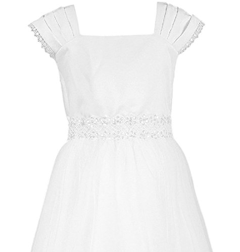 BNY Corner Holy Communion Wedding Flower Girl Dress Elegant White & Ivory Dresses3