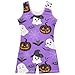 Aflyko Halloween Little Girl Gymnastics Leotard with Shorts Jack O Lantern Spooky Ghost One-Piece Activewear Soft Stretchy Tank Tops Fun Fashion Dance Outfit 7-8T