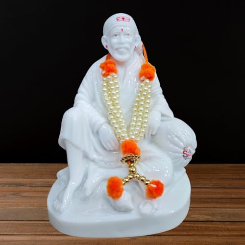 Image of Sai Amrut Gifts Italian Marble Sai Baba Dwarkamai Statue For Home And Pooja Room (3 * 2 Inch),Multicolour