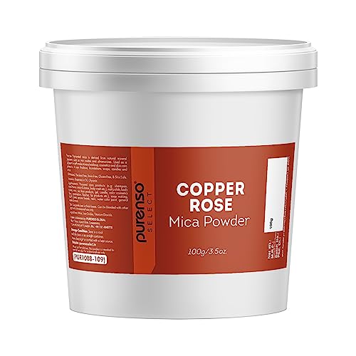 Image of Purenso Select - Copper Rose Mica Powder, 100g I For Soap Making, Candle, Lip Gloss, Nails, Bath Bombs, Art Crafts, Resin
