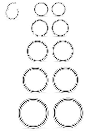 Gadeaila 16G Septum Jewelry Segment Cartilage Rings Clicker Helix Snug Conch Upper Transvesal Lobe Stretched Gauged Anti-Tragus Daith Forward Helix Rook Nose Rings for Women Men Body Piercing Jewelry