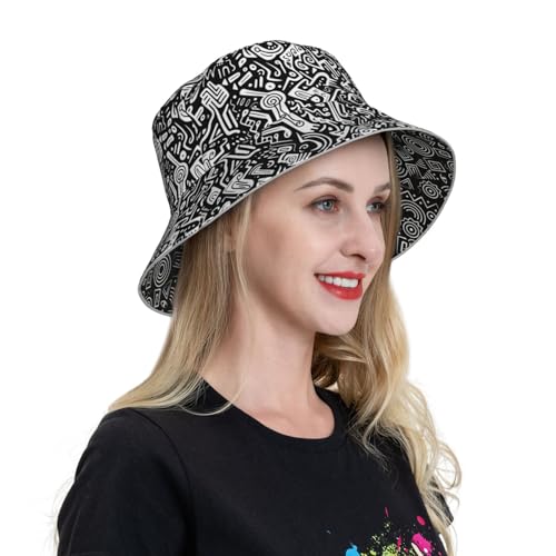 Image of Bucket Hat Beach Summer Sun Hat Reversible Fisherman Hats Double Sided Wearing for Women Men Boys Girls