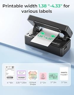 SVANTTO Stampante etichette spedizione Bluetooth 10x15cm, compatibile con eBay, Etsy, Shopify, Compatibile con iOS, Android, macOS e Windows, Offre un’ampia libreria di etichette personalizzabili