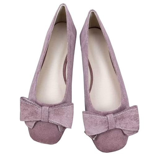 INEELUYI Ballets Flats for Women Square Toe Slip on Elegant Formal Working Business Flat Shoes