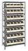 Quantum 1875-461IV Shelving Unit, 18"D x 36"L x 75"H, Carbon Steel, Galvanized with Ivory Bins