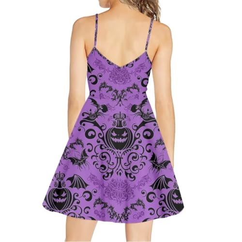 Image of Women's Spaghetti Strap Dress Summer Casual Swing Sundress Girls Beachwear Swing Mini Dress