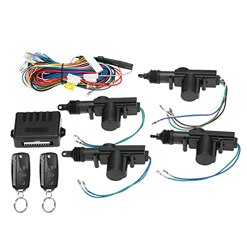 Universal Car Door Lock 4PCS,Geevorks 12V Door Lock Actuator Keyless Entry System with 2 Remote Controller (Remote 50-80m),Central Control Locking Kit with Trunk Release Button - Image 3