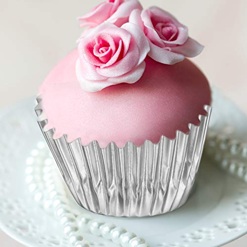 Image of Sumind 400 Pcs Mini Foil Cupcake Liners Holiday Baking Cups,Silver