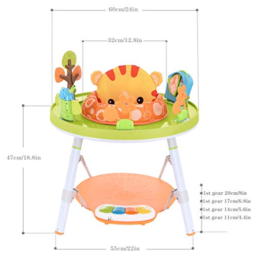 Baby Bouncers and Jumpers, Baby Walkers for Girls/Boys, Bounce Round Entertainer, Sit-to-Stand Activity Center, 3-in-1 Activity Walker and Rocker with Jumping Board and Feeding Tray (Lion Style)