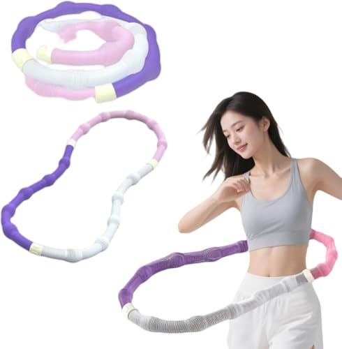 【2025秋と冬新登場改良型第2世代】フラフープ、ダイエット、腹部フィットネス、折り畳み可能、携帯型フラフープ、省スペース、ソフトフラフープ,連続トレーニング、有酸素運動、脂肪燃焼、筋力トレーニングとフィットネス(腰背脚胸トレーニング)に適用され、室内と公