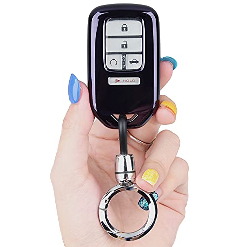 Comdanya Key Fob Cover Case with Keychain Soft TPU Key Protection Holder for Honda Civic Accord CR-V Pilot Odyssey Passport Smart Key Keyless Remote(Purple Black with keychain) Comdanya Key Fob Cover Case with Keychain Soft TPU Key Protection Holder for Honda Civic Accord CR-V Pilot Odyssey Passport Smart Key Keyless Remote(Purple Black with keychain)