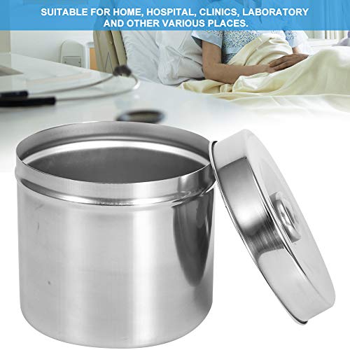 Image of Stainless Steel Ointment Jar, Dressing Cotton Box, Iodophor Gauze Container, Lid Reagent Bottles Supplies for Medical Ball Dressing Hospital Home