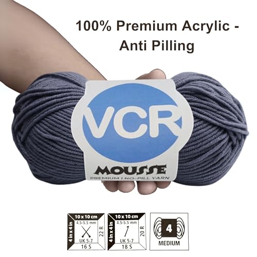 Image of VCR 4ply Navy Blue Yarn, 100 Grams Hank, 190 Meters Length, Acrylic Ball for Crochet and Knitting, Soft Crosia Threads, Pack of 1 Yarn, Suitable for DIY Crafts