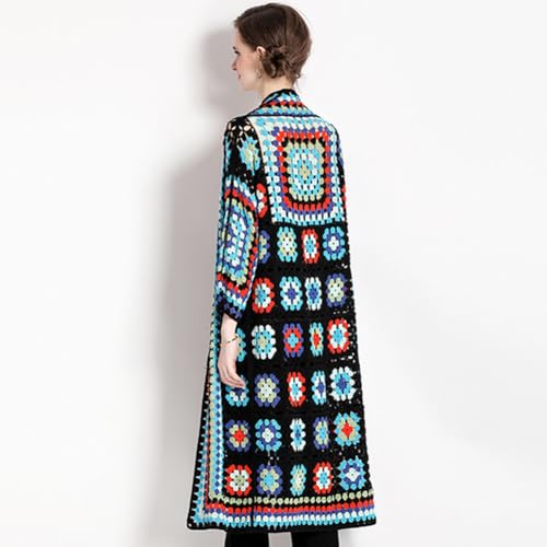 Women Cotton Casual Floral Square Crochet Long Sleeve Cardigan Boho Hipi Cover Up Shrug4