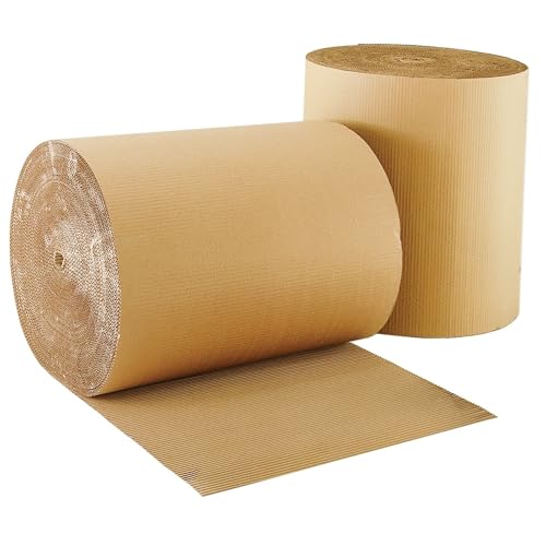 Protective Large Rolls Of 900mmx75m Corrugated Kraft Packing Shipping Moving Cardboard Rolls (1 Roll)