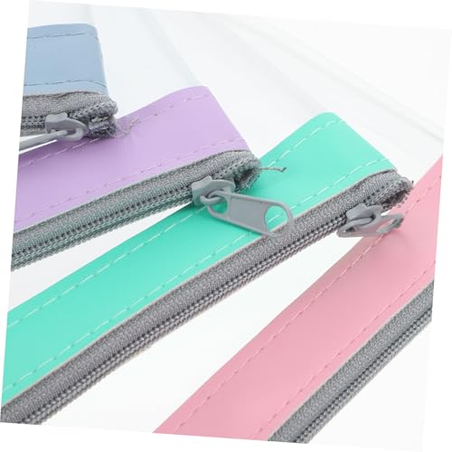 Beaupretty 4Pcs Transparent Budget Wallet with Zipper Reusable Money Envelope Pouch for Cash Checks Bank Use Versatile Storage Hazy3