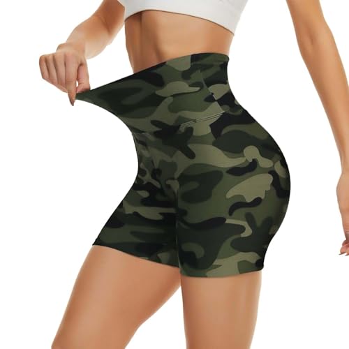 CAMPSNAIL Workout Biker Shorts Women - 3"/5"/8" High Waisted Tummy Control Spandex Booty Volleyball Shorts for Yoga Dance