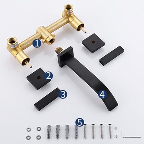 Mitigeur Lavabo Cascade Noir Mat Encastrable Robustesse et Finition Premium - 7