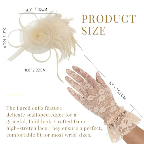 Image of DRESHOW Fascinators Hats for Women Tea Party Fascinator Hats Vintage 50s Headwear Cocktail Wedding Church Derby Hat