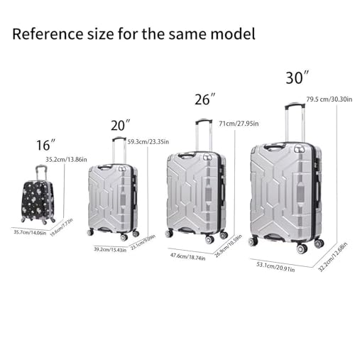 Durable PC Material 4-Piece Travel Luggage Set with 360° Rotating Wheels - Lightweight and Stylish4