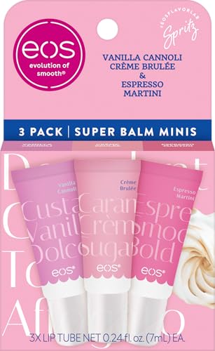 Image of eos Limited Edition 24H Moisture Mini Super Balm, Dolce Vita - Hydrating, Moisturizing Lip Treatment, For Dry Lips, Travel Size, Shea Butter, Cruelty-Free, 0.169 fl oz, 3-Pack