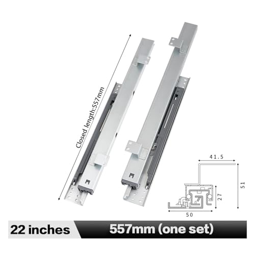 Riel deslizante bidireccional extraíble de 557 mm con rodamiento 2