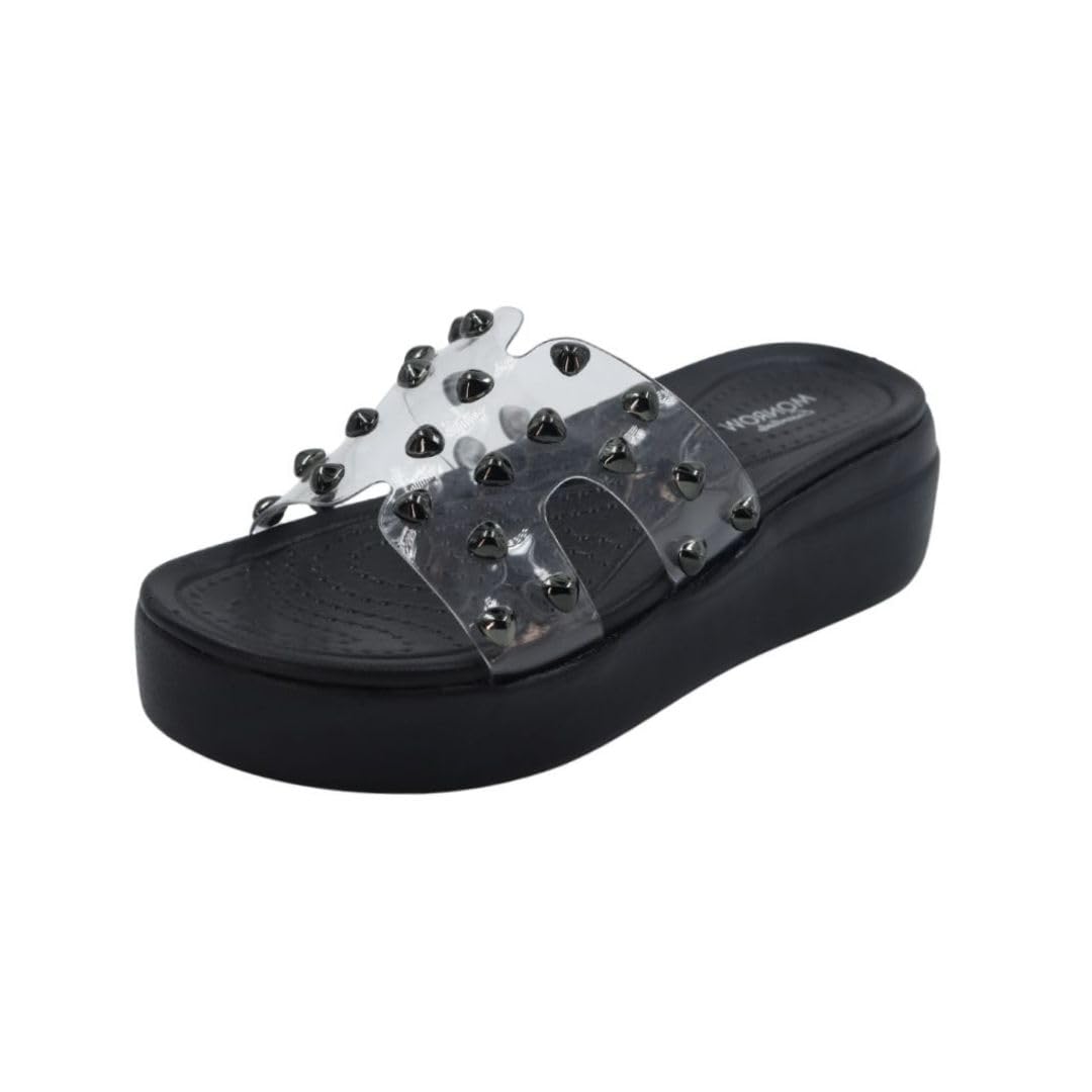 monrow Fancy and Stylish Trendy and Lightweight Casual Regularwear Vegan Wedge Heels For Women and Girls-picture-9