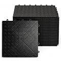 GarageDeck Coin Pattern, Durable Copolymer Interlocking Modular Non-Slip Garage Flooring Tile (24 Pack), Black