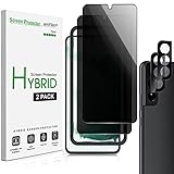 amFilm 2 Stück Schutzfolie für Samsung Galaxy S22 5G [6.1 Zoll] mit 2 Stück Kamera-Objektivschutz [Anti Spy and Privacy Protection] HD Clear mit Einfachem Installationsfach