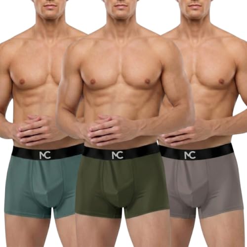 Image of Men's Microfiber Boxer Briefs for Men | Ultra Soft, Breathable, Moisture Wicking Stretch Trunks | Anti-Chafing Comfort | Elastic Waistband Pack of 3