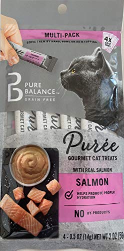 Puree Gourmet Cat Treats Salmon Grain Free - 1Pack (4 x 0.5 oz Tubes)