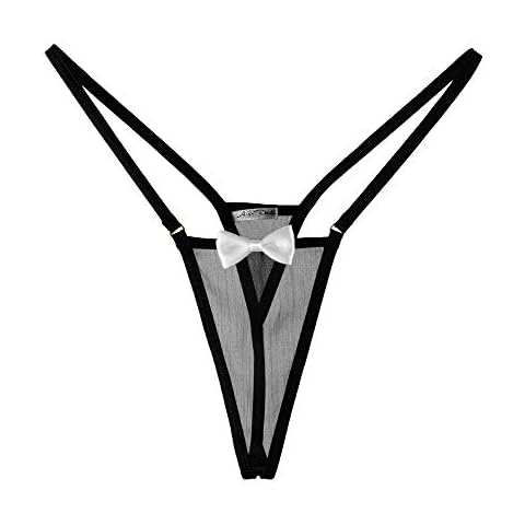 ANGE DÉCHU Sheer lingerie see through lingerie panties sexy lingerie gift for her sexy thong g string see through black (BLACK, MEDIUM) Cover