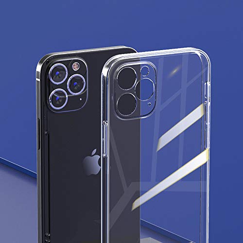 Bundle Offer: Ultra Slim Clear TPU Gel Lens Camera Protection Phone Case for iPhone 12 Pro Max+ 9H Tempered Glass Clear