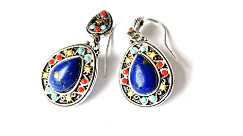Boucles d'oreilles pendantes lapis lazuli